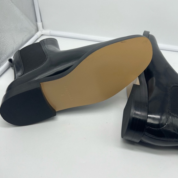NEW EVERLANE The Chelsea Black Shine Leather Ankle Boots Booties sz 8 - Picture 13 of 14